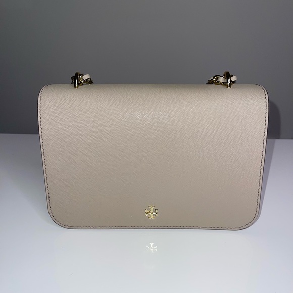 Tory Burch - French Grey Leather - Emerson Adjustable Shoulder Chain Strap Bag - Picture 11 of 15